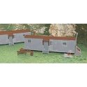 Railroad Work Sheds - Plasticville U.S.A. -- Kit - 1 Each: Oxide, Gray pkg(2), HO, Bachmann Industries 45176