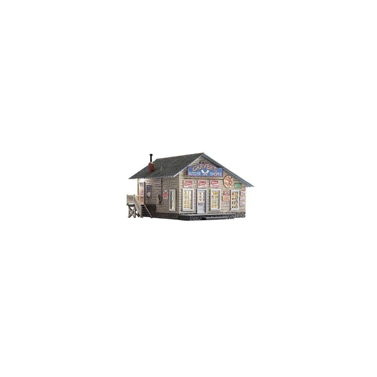 Carver′s Butcher Shoppe - Built-&-Ready(R) -- Assembled, O, Woodland Scenics 5872