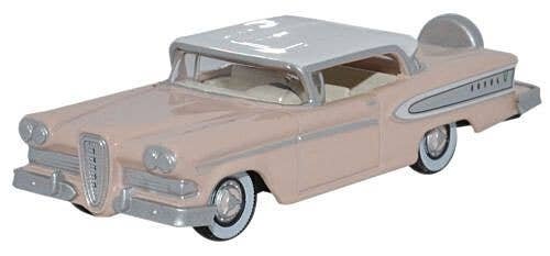 1958 Ford Edsel Citation - Assembled -- Chalk Pink, Frost White, HO, Oxford Diecast 87ED58003