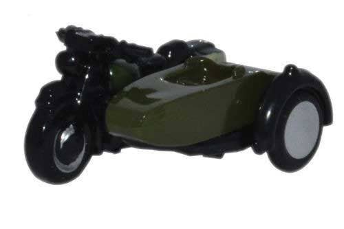BSA Motorcycle w/Sidecar - Assembled -- British Army (black, green), N, Oxford Diecast NBSA005