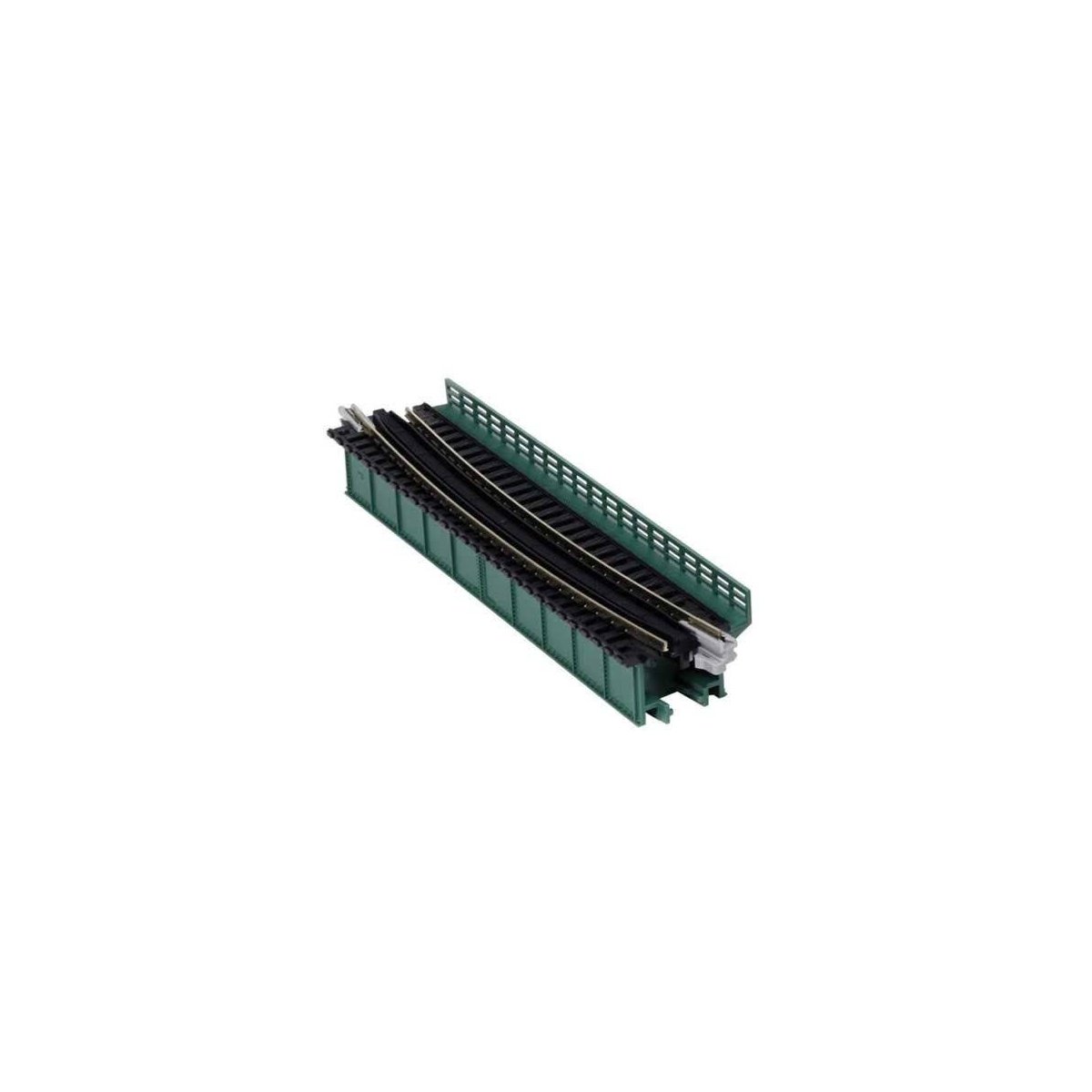 Single-Track Curved Deck-Girder Bridge, Code 80 Track - Assembled - Unitrack -- 17-5/8′ 448mm Radius, N, Kato USA Inc 20466