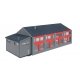 2-Stall Electric Locomotive Shed -- Kit - 15-7/8 x 7-11/16 x 5-1/8′ 40.4 x 19.5 x 13cm, HO, Faller Gmbh 120079