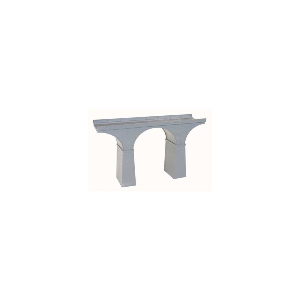 Double-Track Cut-Stone Viaduct -- 18 x 5-1/4′ cm, Variable Height, HO, Atlas Model Railroad Co. 70000226