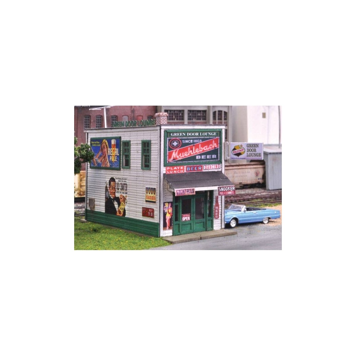 Green Door Lounge -- Laser-Cut Wood Kit - 2 x 5′ 5.1 x 12.7cm, HO, Blair Line 2008