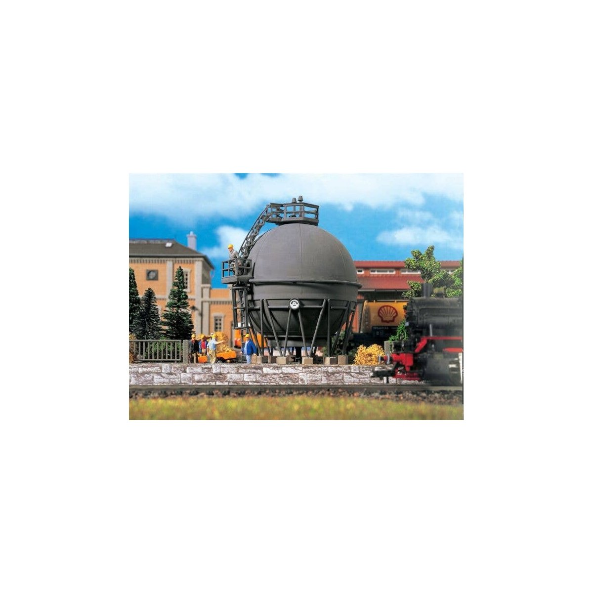 Spherical Gas Storage Tank -- 3-13/16 x 3-29/64 x 6′ 9.5 x 8.6 x 15cm, HO, Vollmer Gmbh 45529