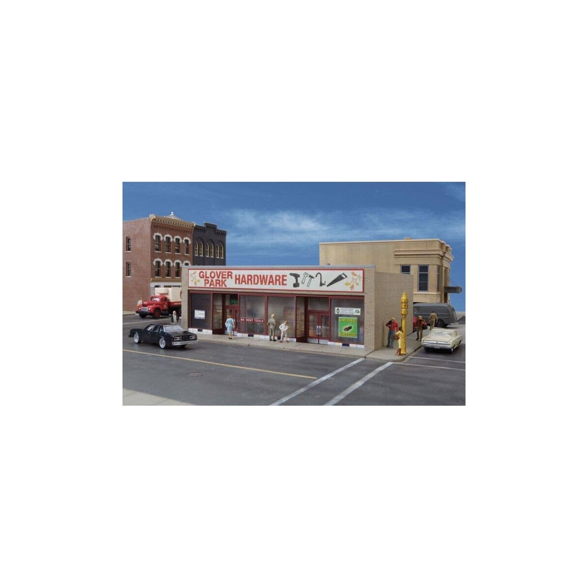 Glover Park Hardware -- Kit - 7-1/8 x 5-1/2 x 2-7/8′ 18 x 13.9 x 7.3cm, HO, Walthers Cornerstone 3465