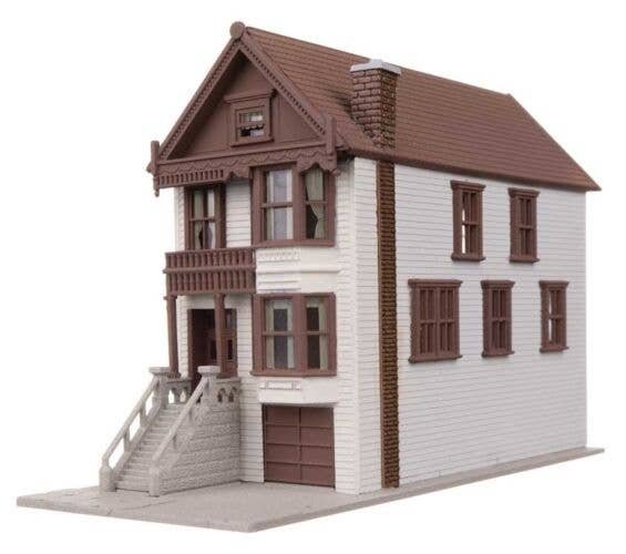 Steiner House Victorian House -- Kit - 1-11/16 x 4-3/16 x 2-11/16′ 4.29 x 10.64 x 6.83cm, N, WalthersTrainline 1052
