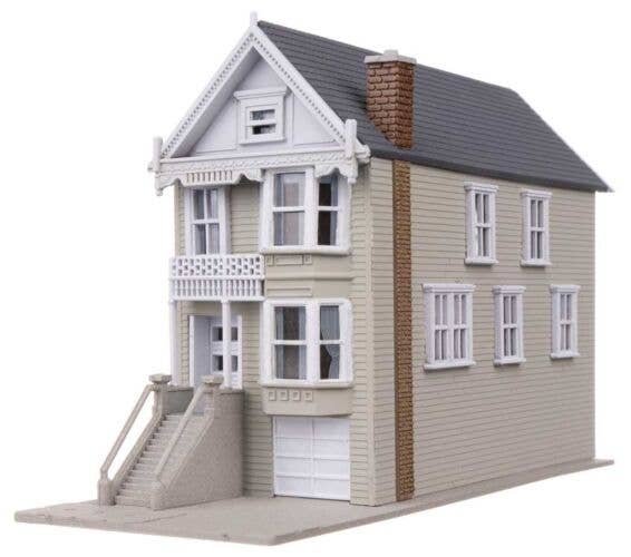 Kavanaugh House Victorian House -- Kit - 1-11/16 x 4-3/16 x 2-11/16′ 4.29 x 10.64 x 6.83cm, N, WalthersTrainline 1050