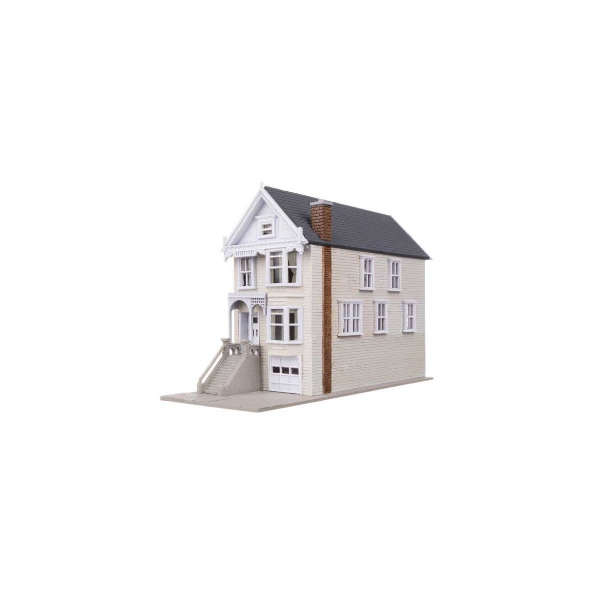 Queen Ann House Victorian House -- Kit - 1-11/16 x 4-3/16 x 2-11/16′ 4.29 x 10.64 x 6.83cm, N, WalthersTrainline 1051