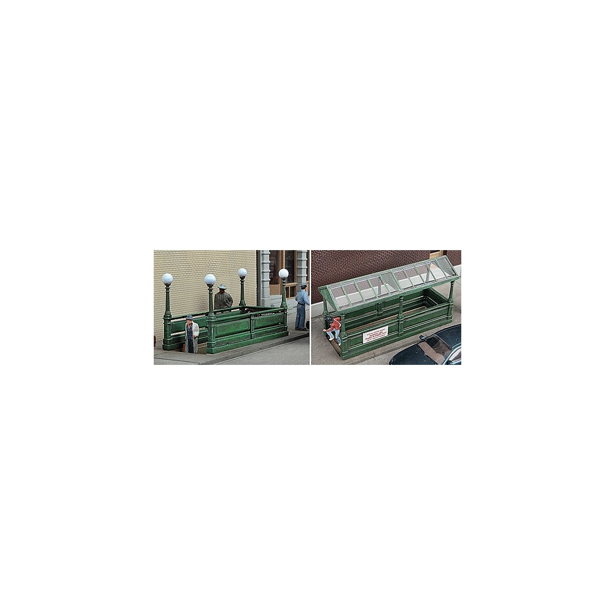 Subway Entrance -- Kit - Builds 2 Complete Models, HO, Walthers Cornerstone 3762