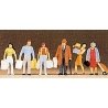 Pedestrians -- People Shopping pkg(6), HO, Preiser Kg 10121