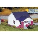 One-Story House w/Side Porch -- Kit - 3-1/2 x 3-7/8′ 9 x 9.9cm, HO, Rix Products 203