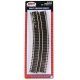 Code 83 Curved Snap Track -- 24′ Radius w/Brown Ties pkg(6), HO, Atlas Model Railroad Co. 536
