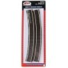 Code 83 Curved Snap Track -- 24′ Radius w/Brown Ties pkg(6), HO, Atlas Model Railroad Co. 536