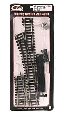 Code 100 Snap-Switch Manual Turnout - Nickel Silver Rail -- Left Hand, HO, Atlas Model Railroad Co. 860