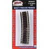 Code 83 Curved Snap Track -- 1/2 Section - 18′ Radius pkg(4), HO, Atlas Model Railroad Co. 533