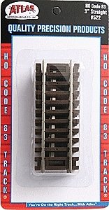 Code 83 Straight Snap-Track(R) -- 3′ 7.6cm pkg(4), HO, Atlas Model Railroad Co. 522