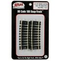 Code 100 Curved Snap-Track(R) Nickel-Silver Rail -- 1/3 Section, 18′ Radius (Black Ties) , HO, Atlas Model Railroad Co. 835