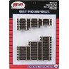 Code 83 Snap Track - Straight Sections -- 10-Piece Assortment - 2 Each: 3/4`, 1`, 1-1/4`,, HO, Atlas Model Railroad Co. 524