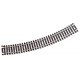 Code 100 Curved Snap-Track(R) Nickel-Silver Rail -- 18′ Radius (Black Ties) pkg(6), HO, Atlas Model Railroad Co. 833