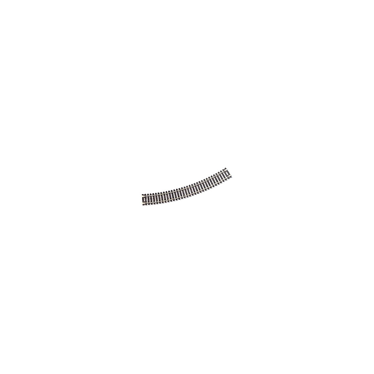 Code 100 Curved Snap-Track(R) Nickel-Silver Rail -- 18′ Radius (Black Ties) pkg(6), HO, Atlas Model Railroad Co. 833