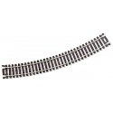 Code 100 Curved Snap-Track(R) Nickel-Silver Rail -- 18′ Radius (Black Ties) pkg(6), HO, Atlas Model Railroad Co. 833