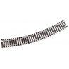 Code 100 Curved Snap-Track(R) Nickel-Silver Rail -- 18′ Radius (Black Ties) pkg(6), HO, Atlas Model Railroad Co. 833