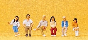 Spectators -- Seated Youths, HO, Preiser Kg 10297