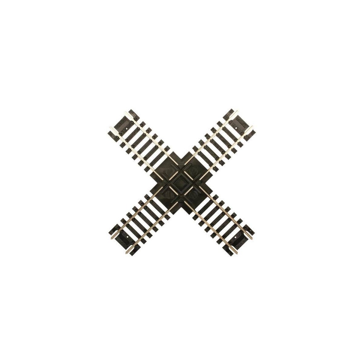 Custom-Line(R) Crossing - Code 100 -- 90-Degrees - 6′ 15.2cm, Black Ties, HO, Atlas Model Railroad Co. 176