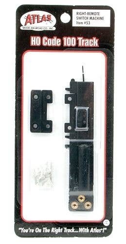 Remote Control Switch Machine -- Right Hand, Black Ties, HO, Atlas Model Railroad Co. 53