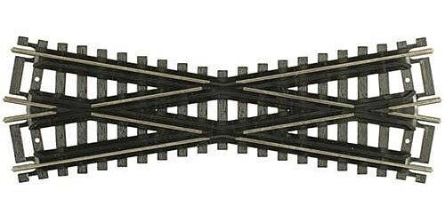 Custom-Line(R) Crossing - Code 100 -- 19-Degree, 6′ 15.2cm, Black Ties, HO, Atlas Model Railroad Co. 171