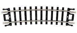 Curved Snap-Track(R) -- Half 9-3/4′ Radius, Black Ties pkg(6), N, Atlas Model Railroad Co. 2511