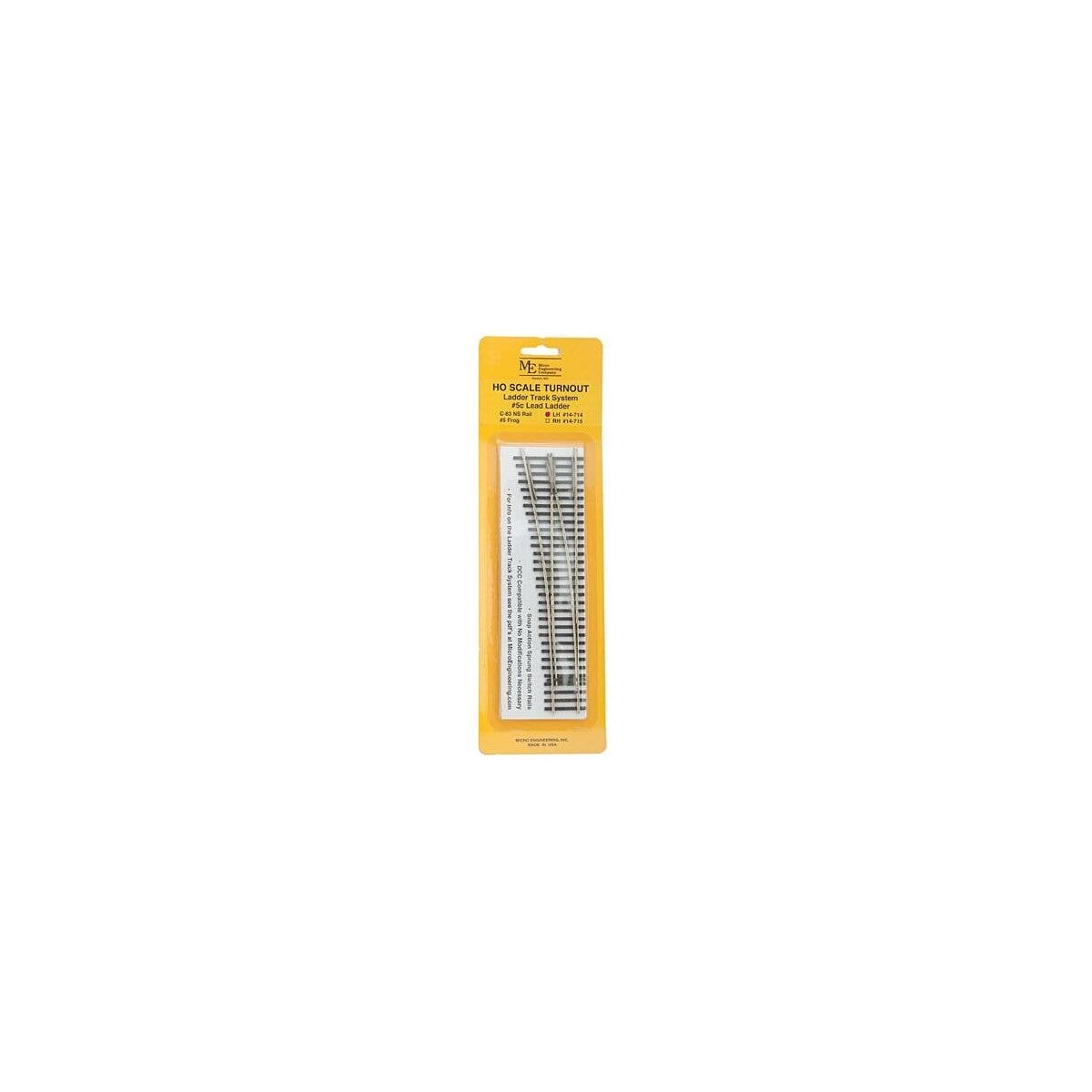 Code 83 Ladder Track System Turnout -- 5c Left Hand Lead Ladder, HO, Micro Engineering 14714