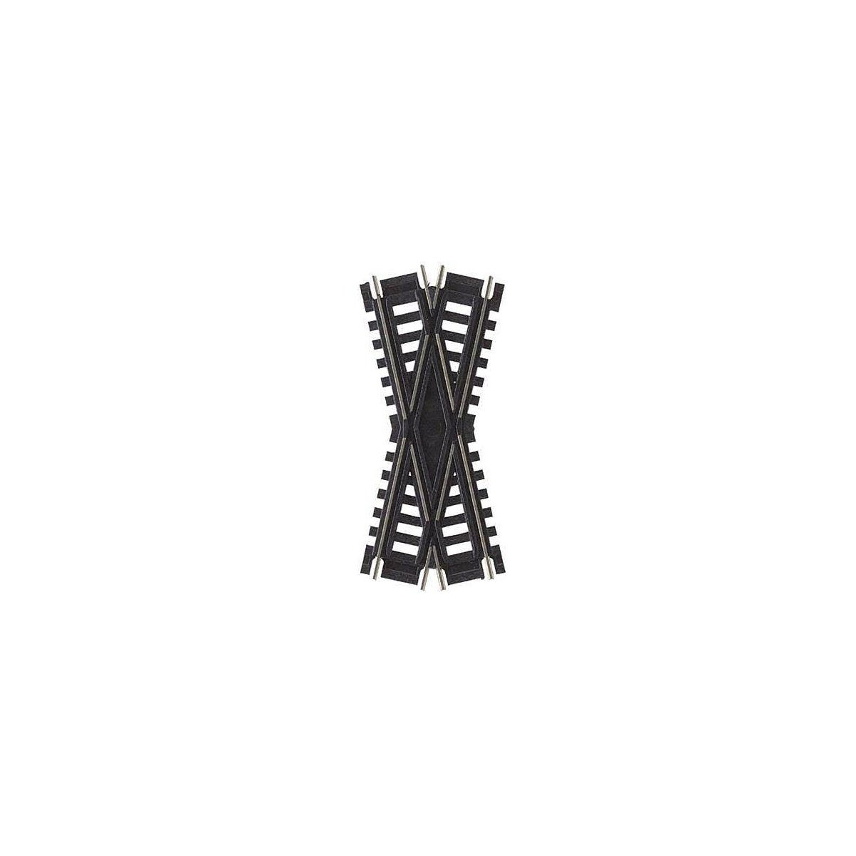 Custom-Line(R) Crossing - Code 100 -- 25-Degree, 4-1/2′ 11.4cm, Black Ties, HO, Atlas Model Railroad Co. 172