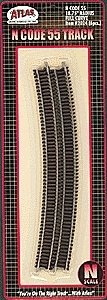 Code 55 Track w/Nickel-Silver Rail & Brown Ties -- 18-3/4′ Radius Full Curve pkg(6), N, Atlas Model Railroad Co. 2024