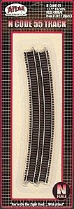 Code 55 Track w/Nickel-Silver Rail & Brown Ties -- 17-1/2′ Radius Full Curve pkg(6), N, Atlas Model Railroad Co. 2022
