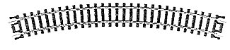 Curved Snap-Track(R) -- 11′ Radius, Black Ties pkg(6), N, Atlas Model Railroad Co. 2520