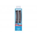 Code 100 Nickel Silver Standard 22.5 Degree Curved Section - Setrack -- 14-5/8′ 37.1cm (1st) Radius pkg(8, HO, Peco ST2020