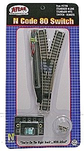 Code 80 Remote Turnout (Switch) - Standard Line -- Wye, N, Atlas Model Railroad Co. 2708