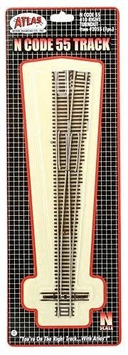 Code 55 Turnout, Nickel-Silver Rail, Brown Ties -- No.10 Right Hand, N, Atlas Model Railroad Co. 2055