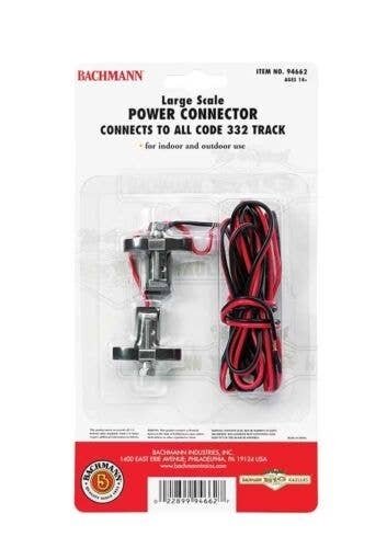 Power Connector -- For Code 332 Brass Track, G, Bachmann Industries 94662