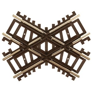 Code 83 Crossing - Nickel Silver with Brown Ties -- 60 Degrees, HO, Atlas Model Railroad Co. 576