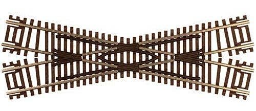 Code 55 Track w/Nickel-Silver Rail & Brown Ties -- 22.5-Degree Crossing, N, Atlas Model Railroad Co. 2041