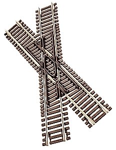 Code 55 Track w/Nickel-Silver Rail & Brown Ties -- 30-Degree Crossing, N, Atlas Model Railroad Co. 2042