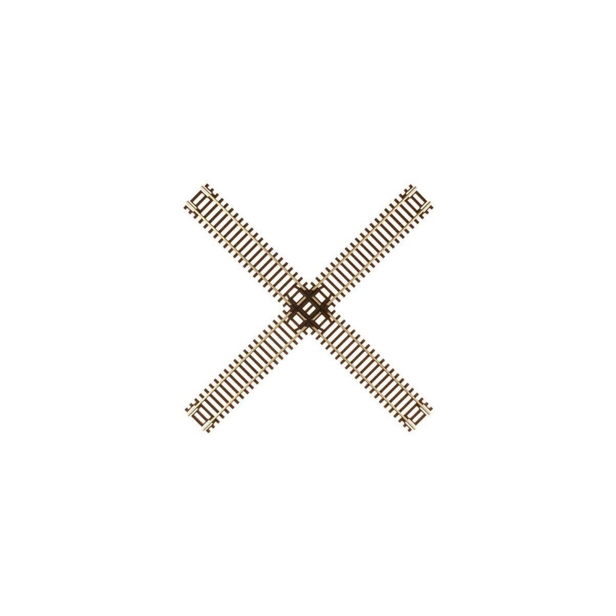 Code 55 Track w/Nickel-Silver Rail & Brown Ties -- 90 Degree Crossing, N, Atlas Model Railroad Co. 2045