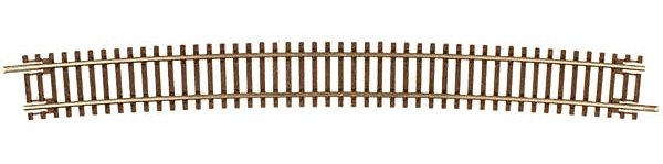 Code 55 Track w/Nickel-Silver Rail & Brown Ties -- 30.6′ Radius Curve pkg(6), N, Atlas Model Railroad Co. 2030