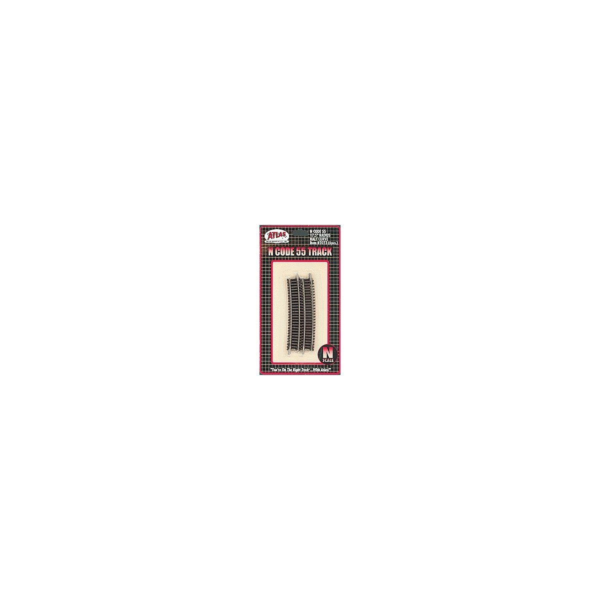 Code 55 Track w/Nickel-Silver Rail & Brown Ties -- 17-1/2′ Radius Half Curve pkg(6), N, Atlas Model Railroad Co. 2023