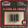 Code 55 Track w/Nickel-Silver Rail & Brown Ties -- Straight - 1′ 2.5cm pkg(6), N, Atlas Model Railroad Co. 2007