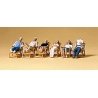 Recreation & Sports -- Tourists Resting on Folding Chairs, HO, Preiser Kg 10430