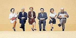 Passengers -- Sitting Travelers pkg(6), HO, Preiser Kg 10434